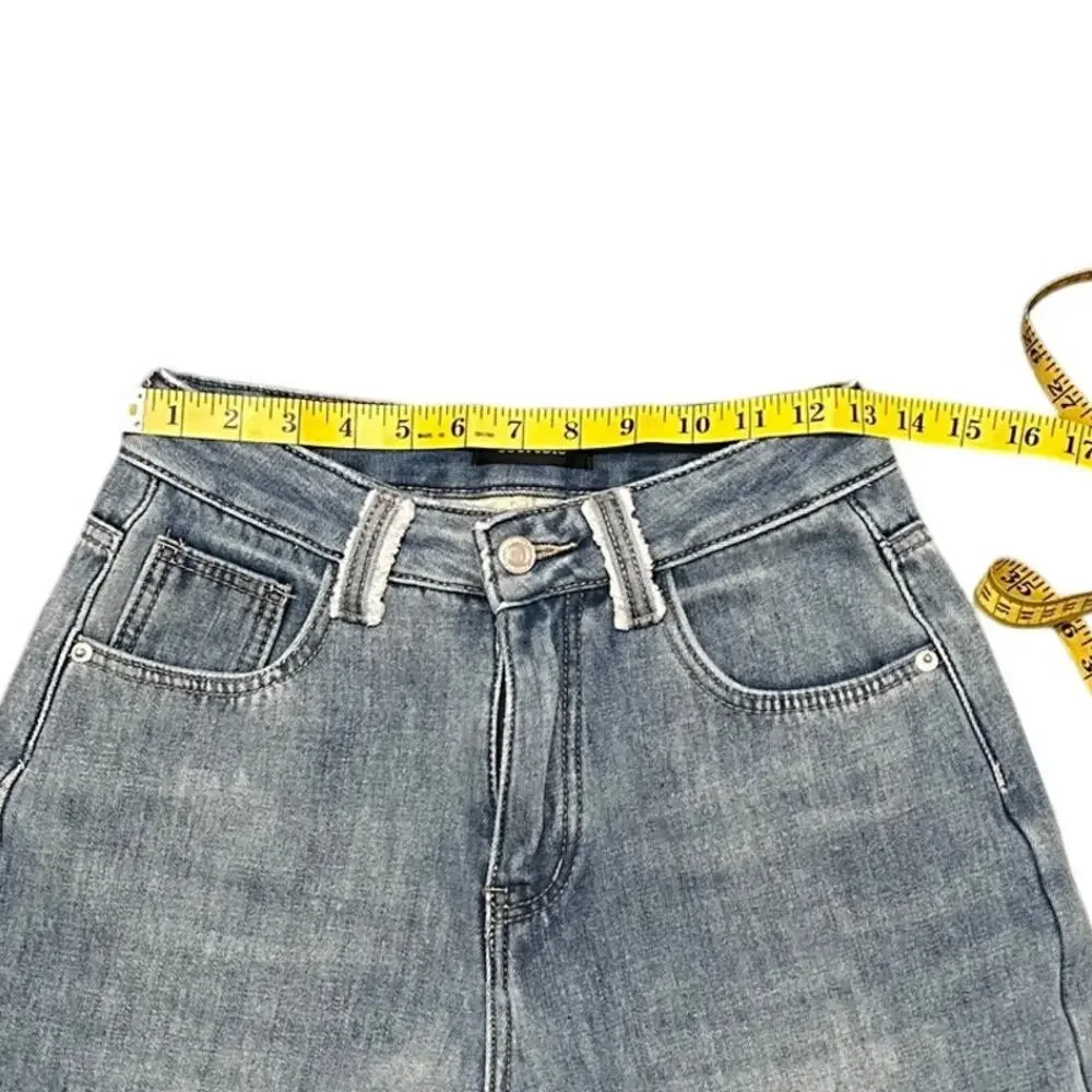SG Studio Light Wash Wide Straight Leg Dad Jeans Size M - Picture 7 of 10